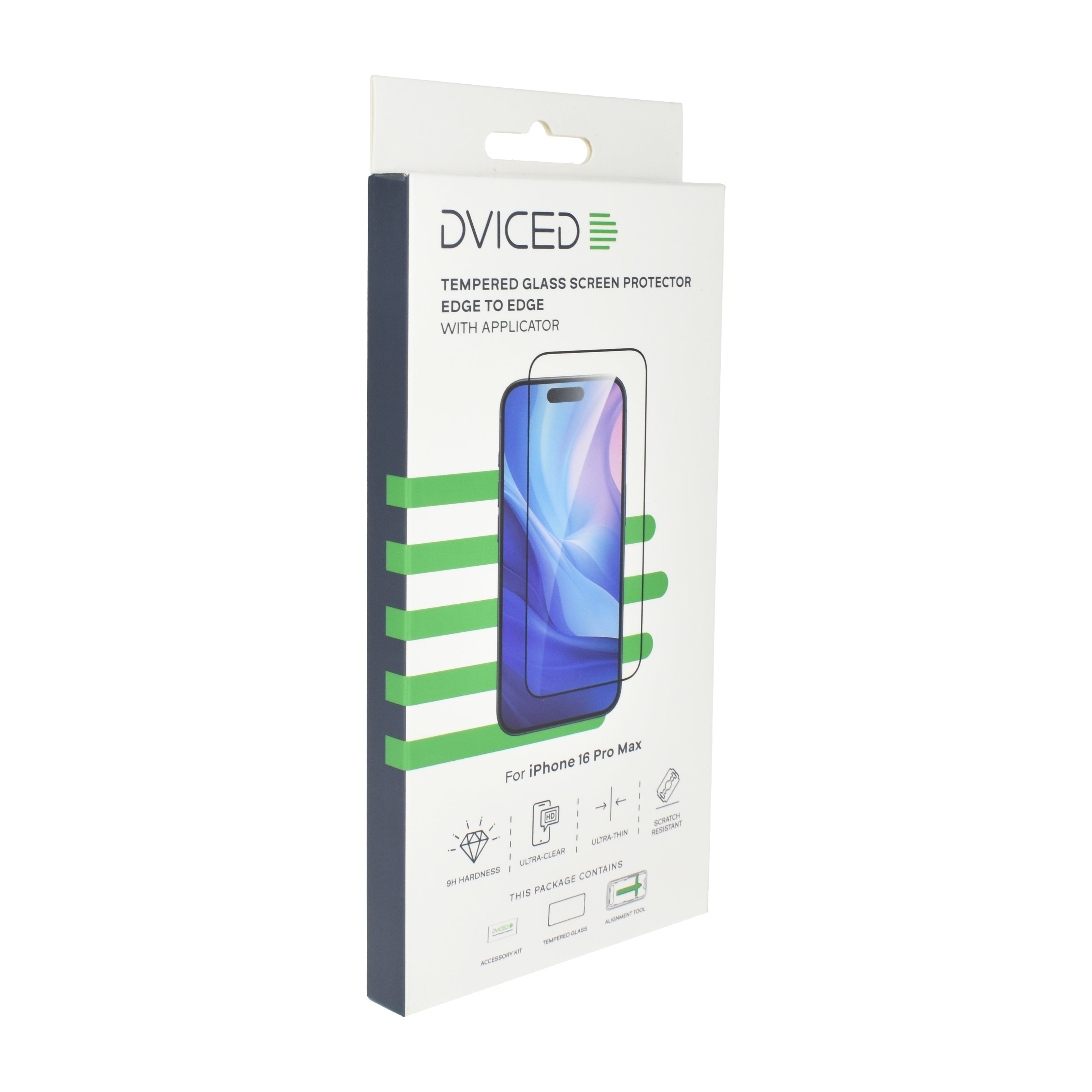 Протектор Dviced от закалено стъкло за iPhone 16 Pro Max - edge to edge, с апликатор