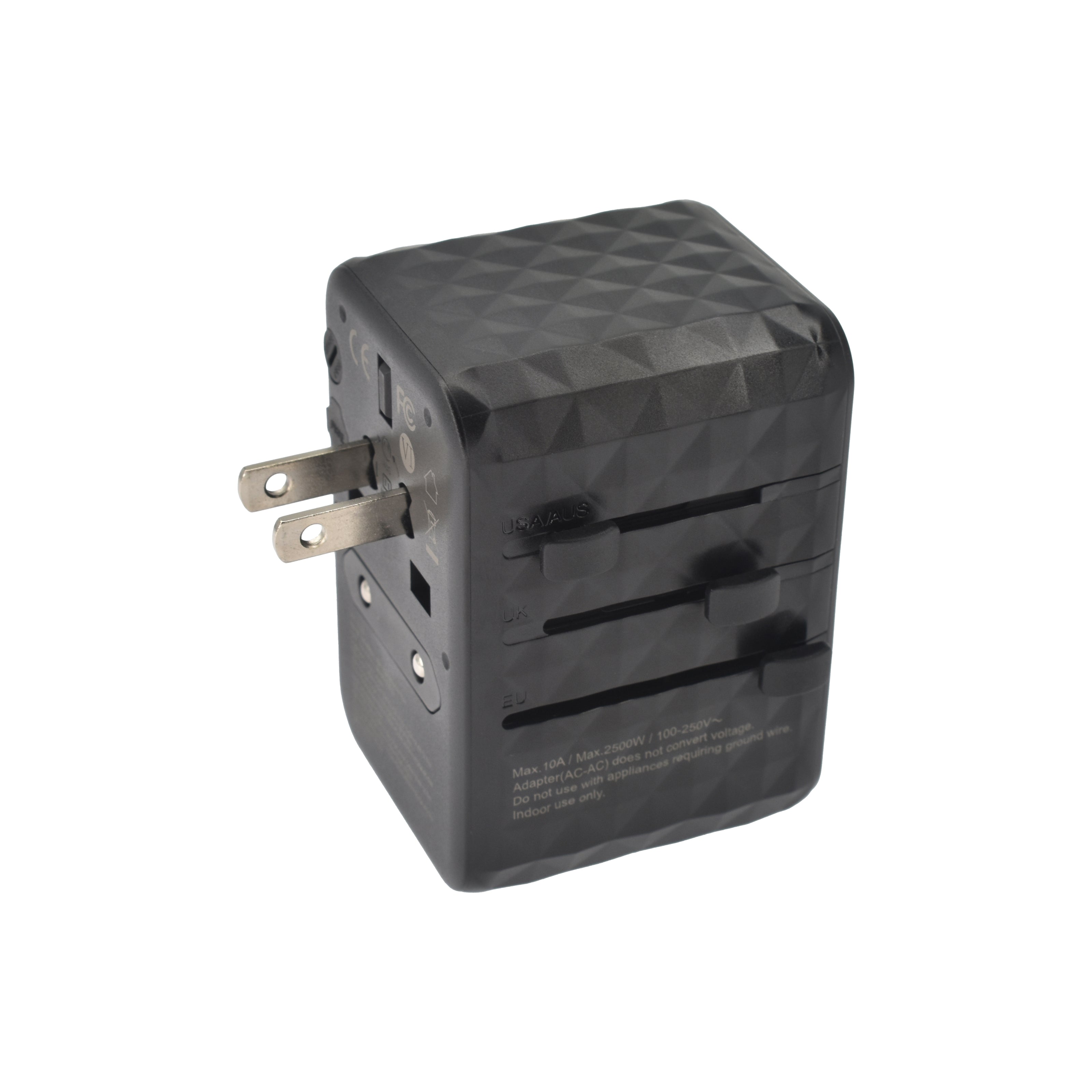 Универсален travel адаптер Dviced, 65W, GaN, черен