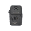 Универсален travel адаптер Dviced, 65W, GaN, черен