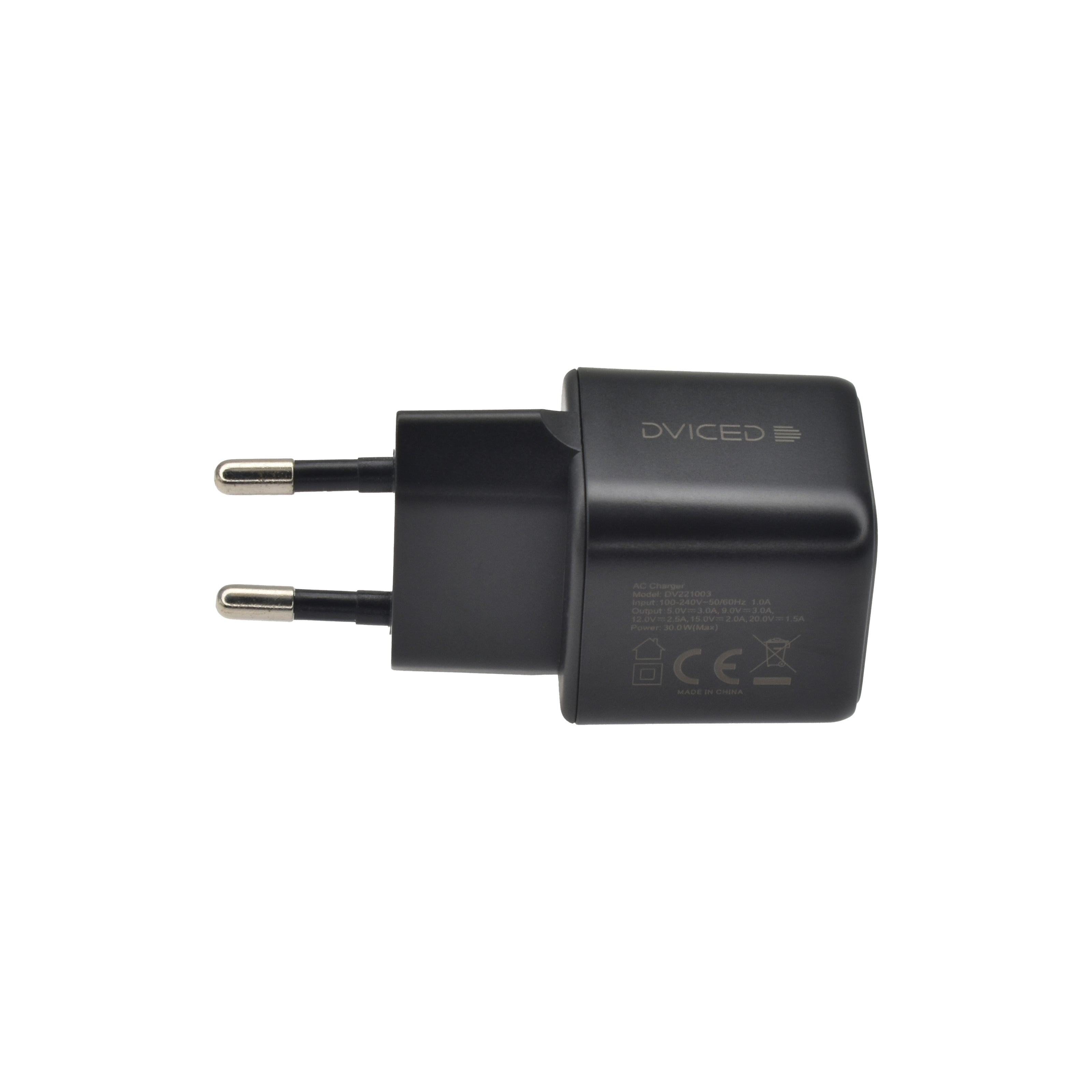 Зарядно Dviced, 30W, GaN, USB-C, черен