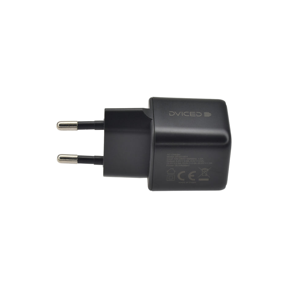 Зарядно Dviced, 30W, GaN, USB-C, черен