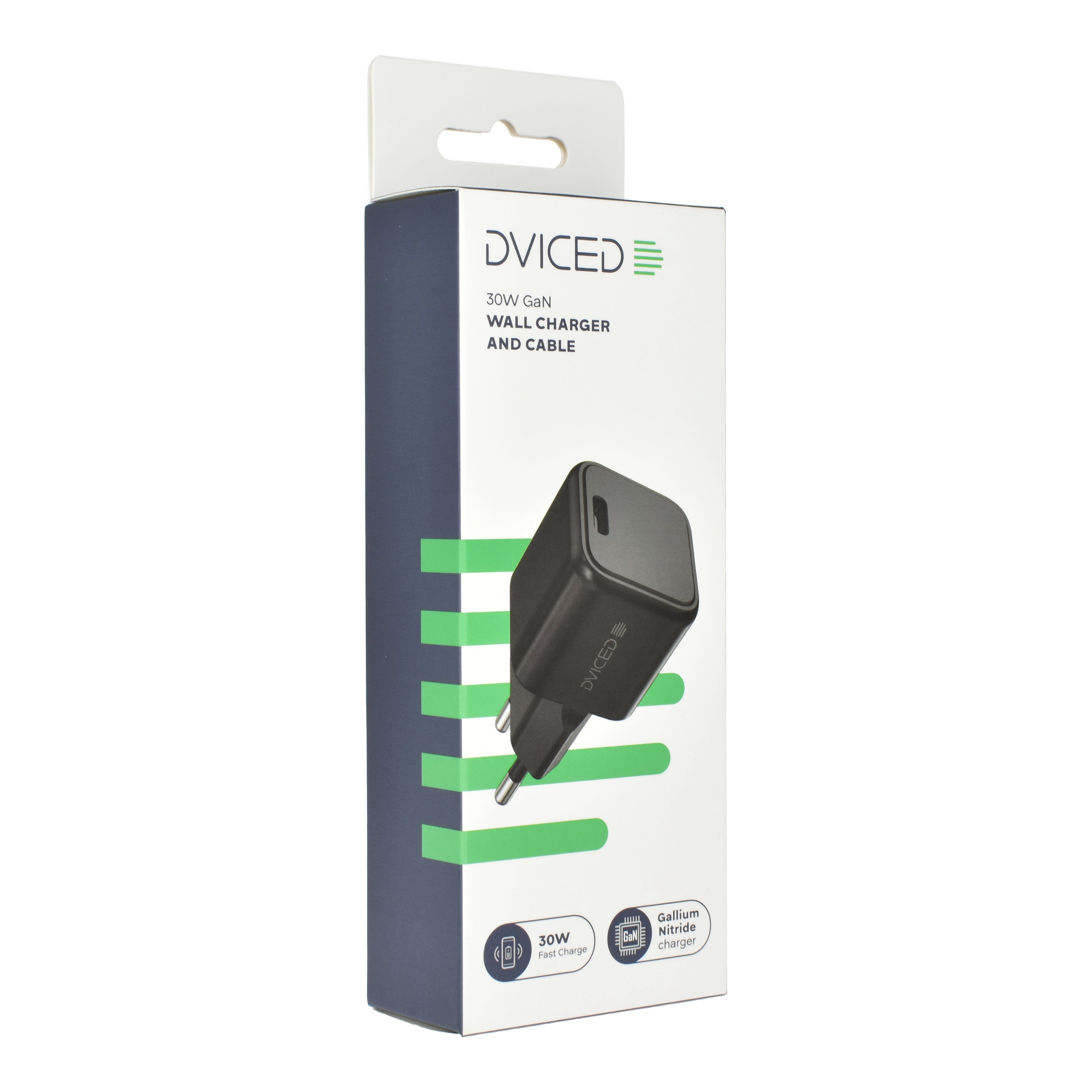Зарядно Dviced, 30W, GaN, USB-C, черен