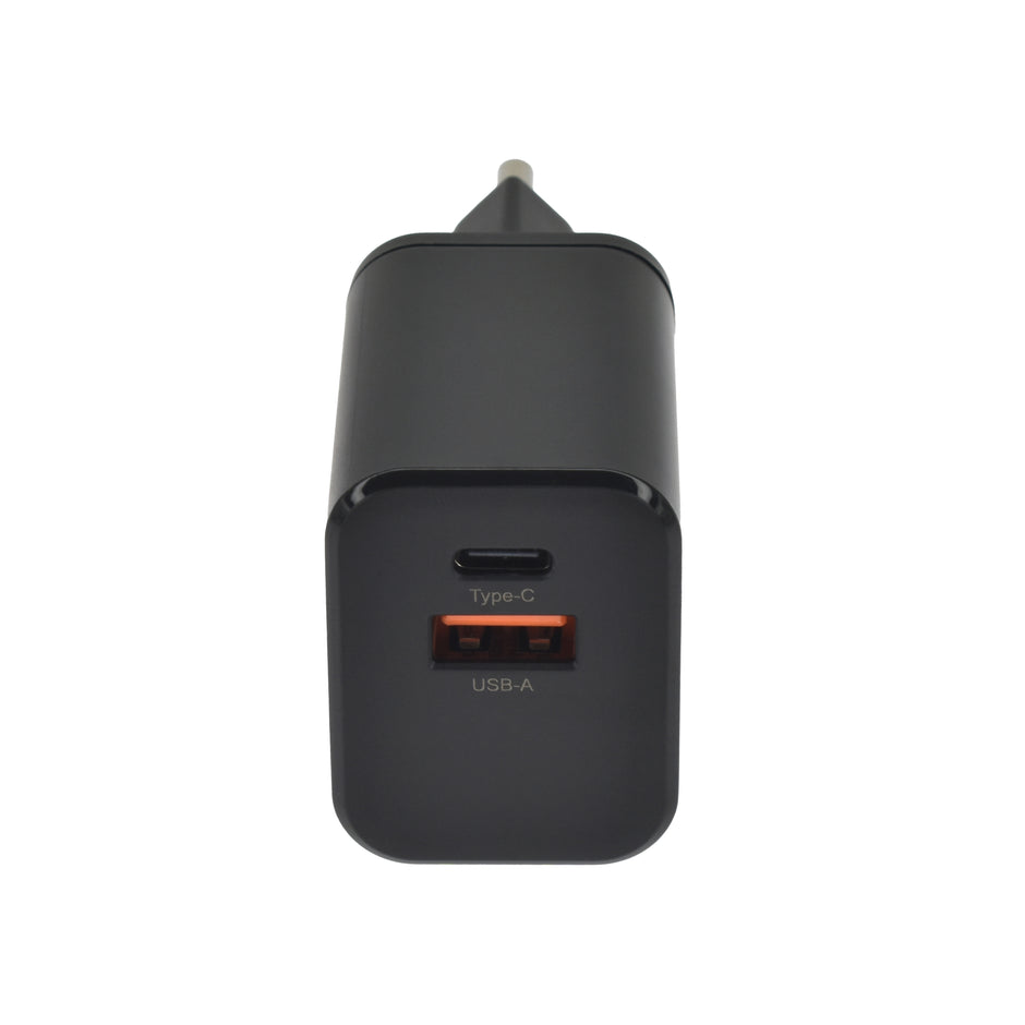 Зарядно Dviced, 35W, GaN, USB-C + USB-A, черен