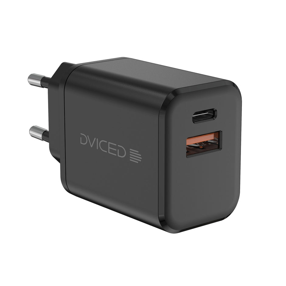 Зарядно Dviced, 35W, GaN, USB-C + USB-A, черен