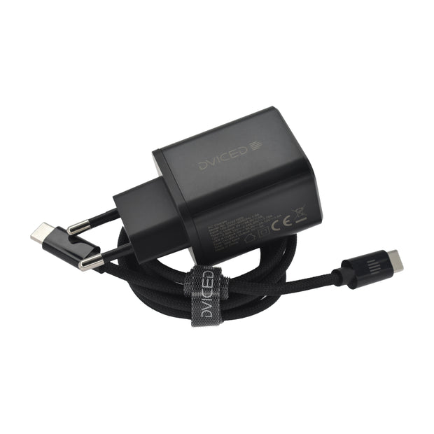 Зарядно Dviced, 35W, GaN, USB-C + USB-A, черен