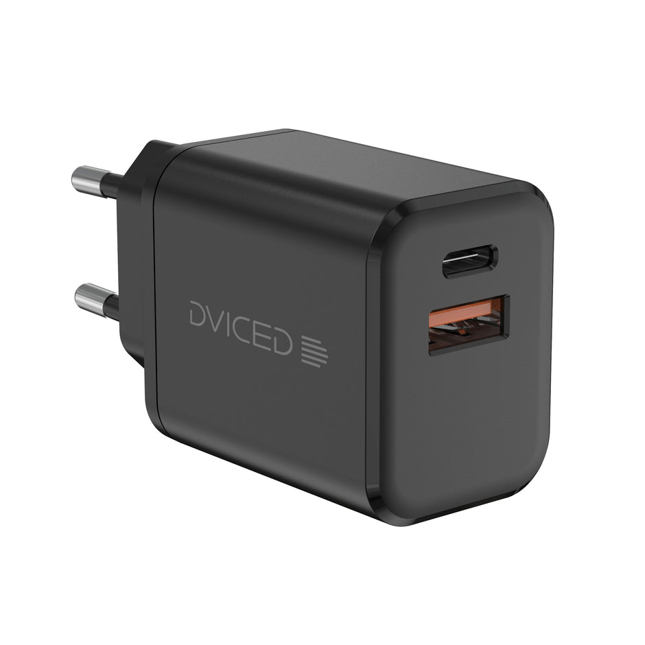 Зарядно Dviced, 35W, GaN, USB-C + USB-A, черен