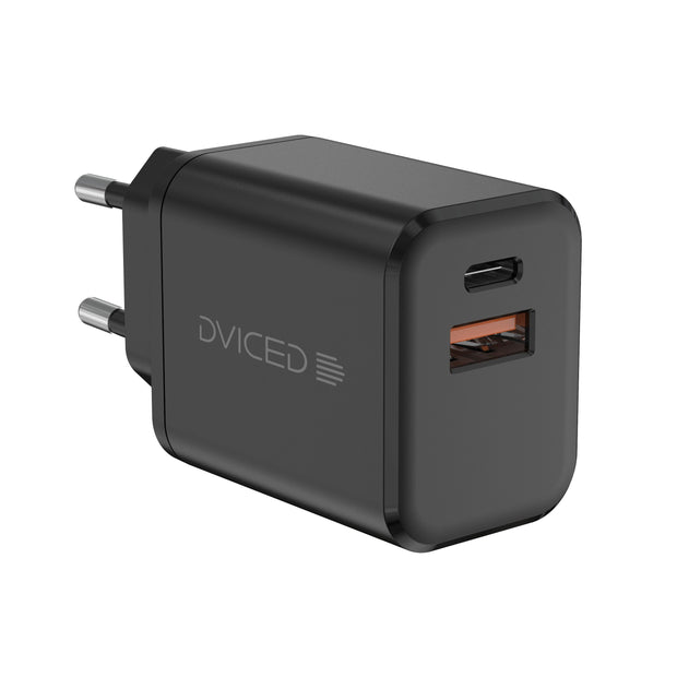 Зарядно Dviced, 35W, GaN, USB-C + USB-A, черен