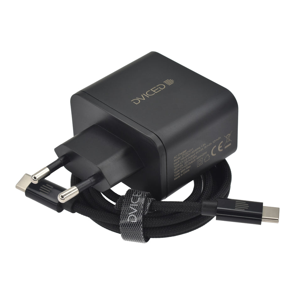 Зарядно Dviced, 65W, GaN, USB-C, черен