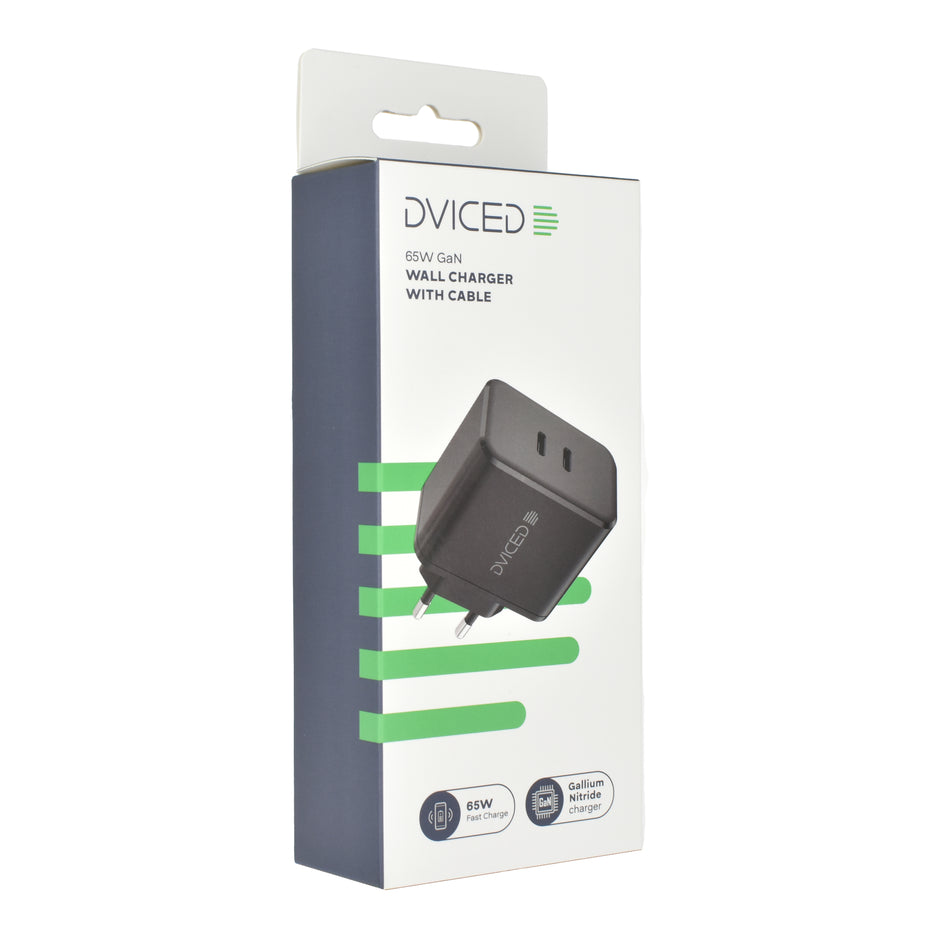 Зарядно Dviced, 65W, GaN, USB-C, черен