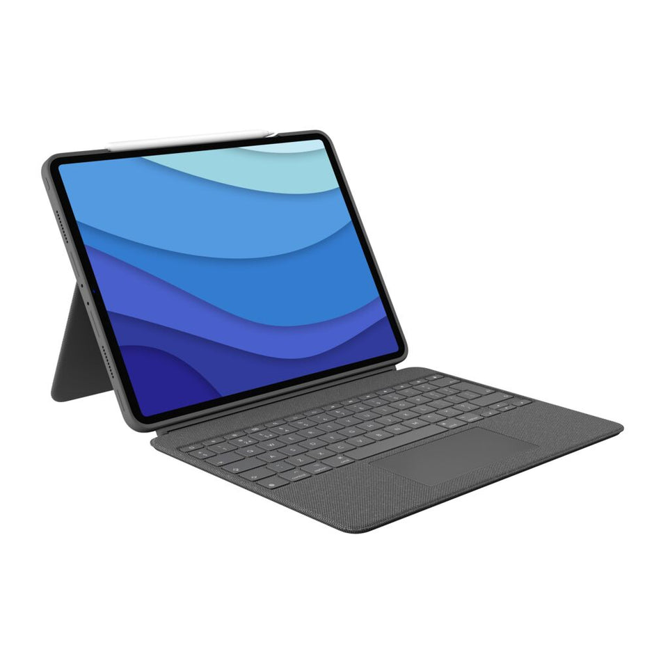Клавиатура Logitech Combo Touch за iPad Pro 12.9-inch (5th and 6th gen) - Сива - UK