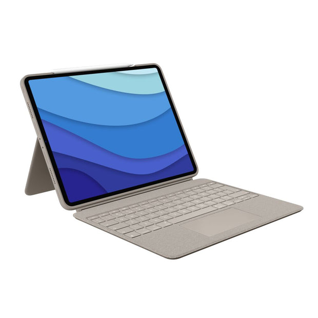 Клавиатура Logitech Combo Touch за iPad Pro 12.9-inch (5th and 6th gen) - Sand - UK