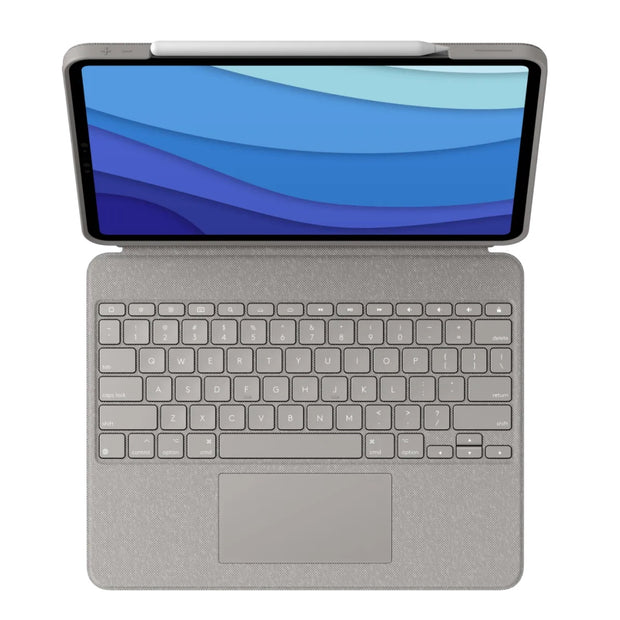 Клавиатура Logitech Combo Touch за iPad Pro 12.9-inch (5th and 6th gen) - Sand - US