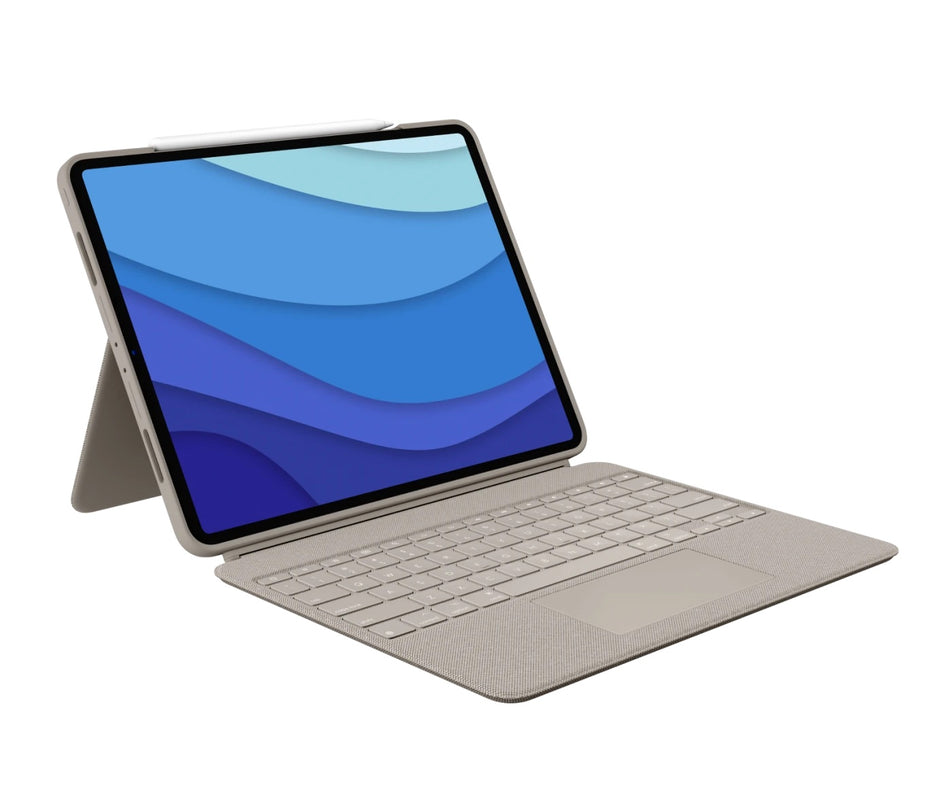 Клавиатура Logitech Combo Touch за iPad Pro 12.9-inch (5th and 6th gen) - Sand - US