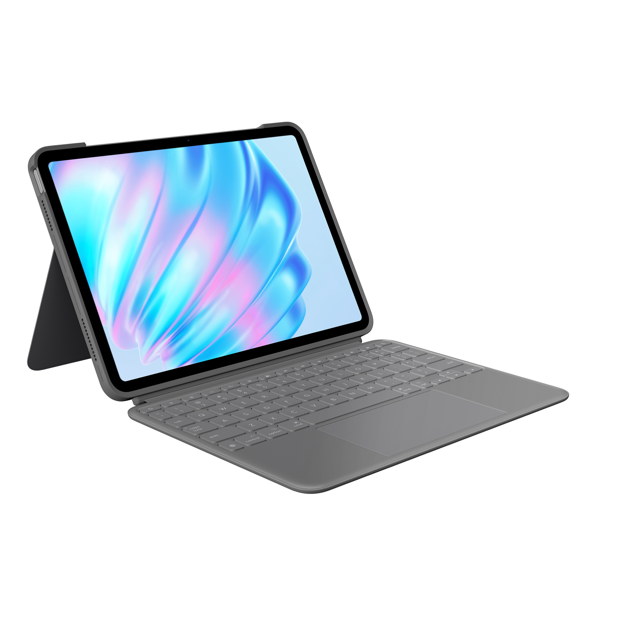 Клавиатура Logitech Combo Touch за iPad Air 11-inch (M2) - Сива - US INT'L