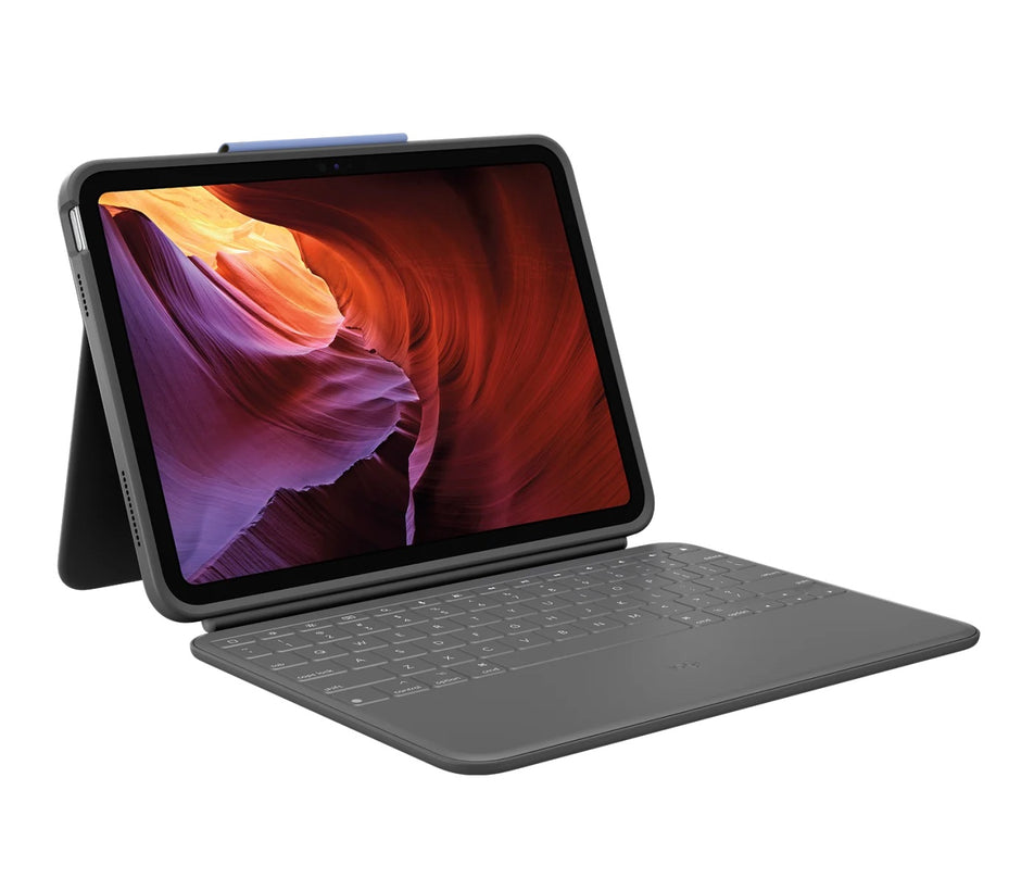 Клавиатура Logitech Rugged Folio за iPad (10th gen) - Oxford Grey - US