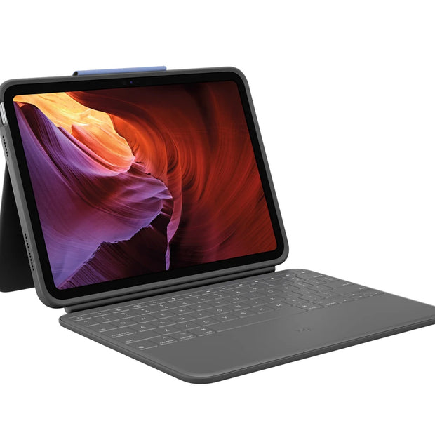 Клавиатура Logitech Rugged Folio за iPad (10th gen) - Oxford Grey - US