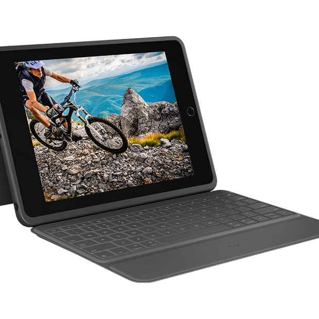 Клавиатура Logitech Rugged Folio за iPad (7th; 8th and 9th gen) - Графит - UK