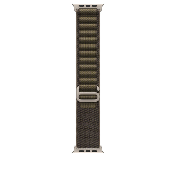 49mm Dark Olive Alpine Loop - Small - Natural Titanium Finish