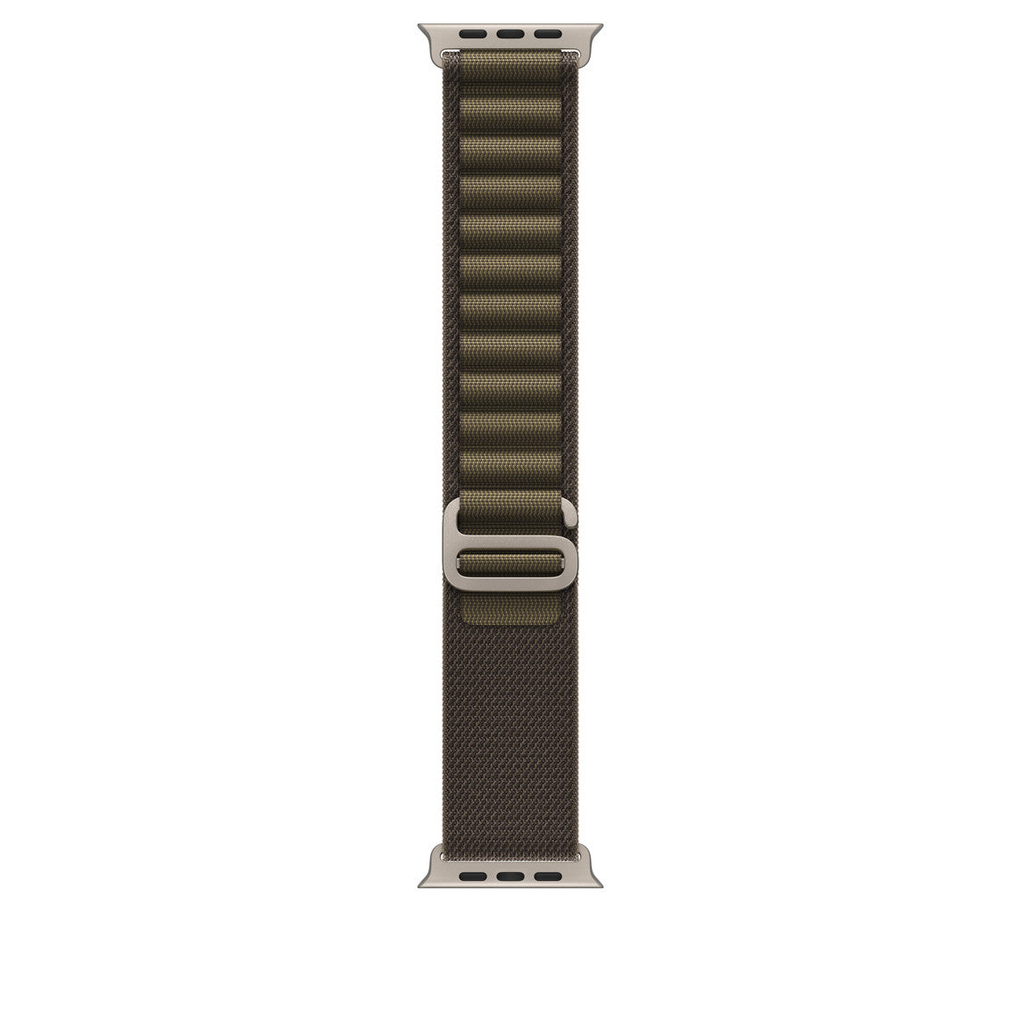 49mm Dark Olive Alpine Loop - Medium - Natural Titanium Finish