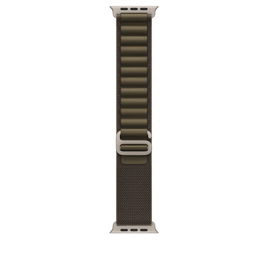 49mm Dark Olive Alpine Loop - Medium - Natural Titanium Finish