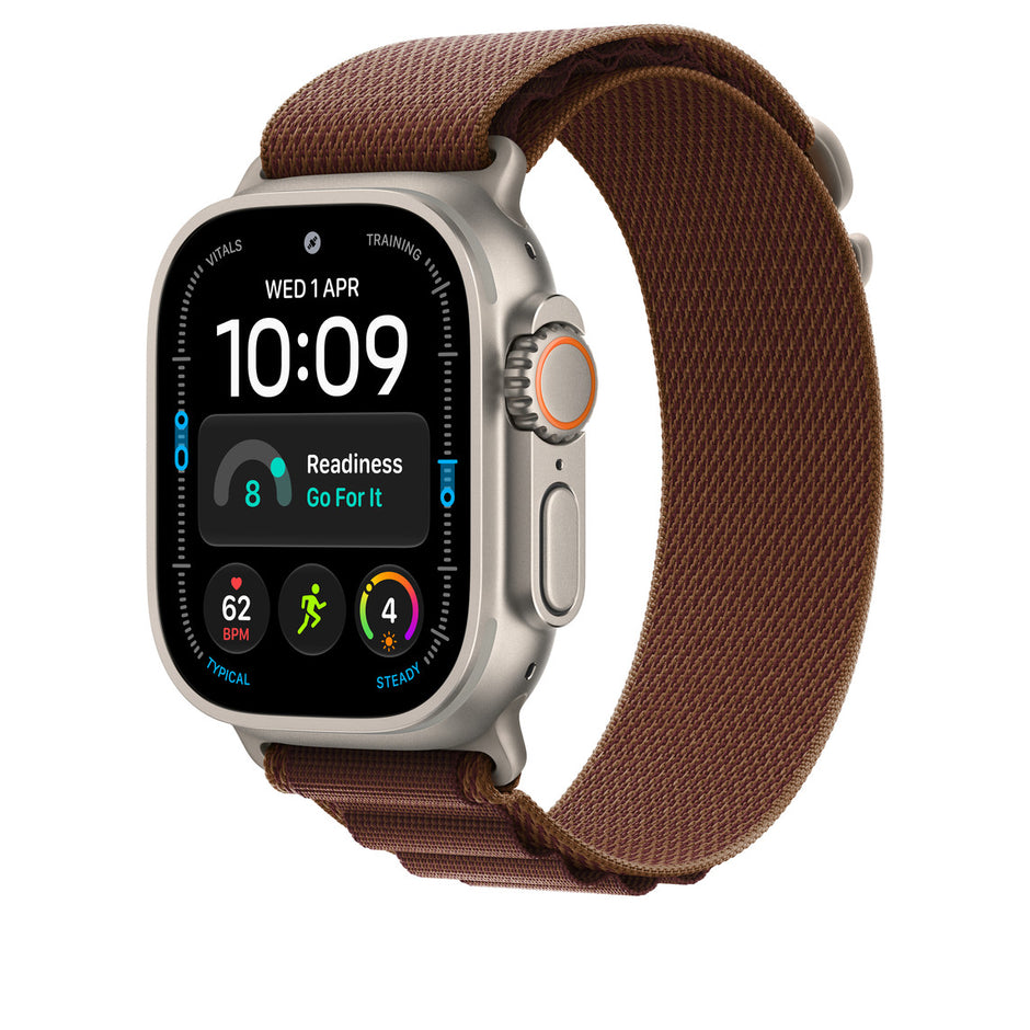 49mm Burgundy Alpine Loop - Large - Natural Titanium Finish