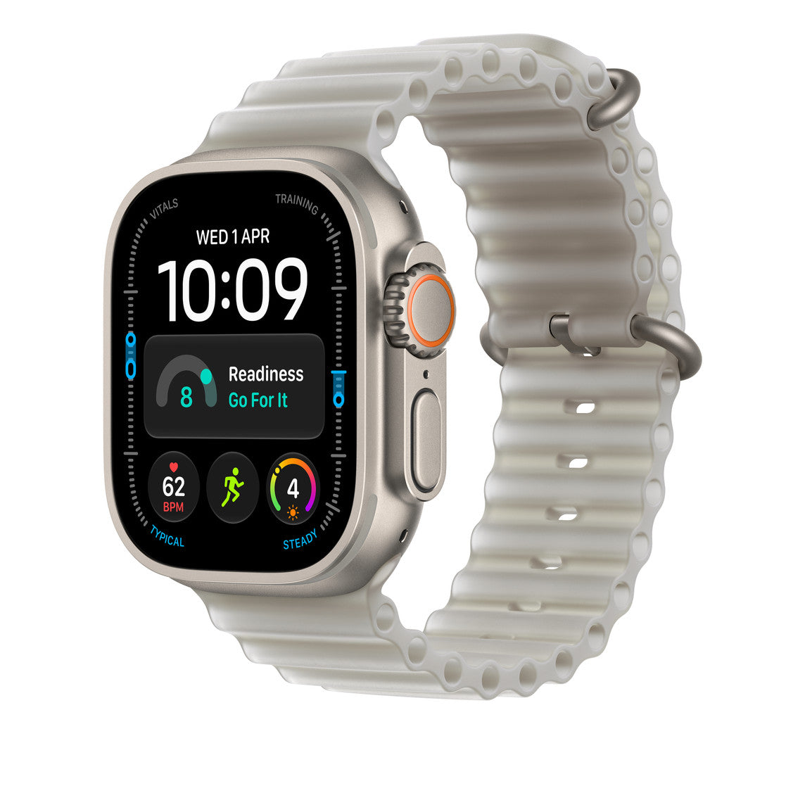 49mm Translucent Grey Ocean Band Extension - Natural Titanium Finish