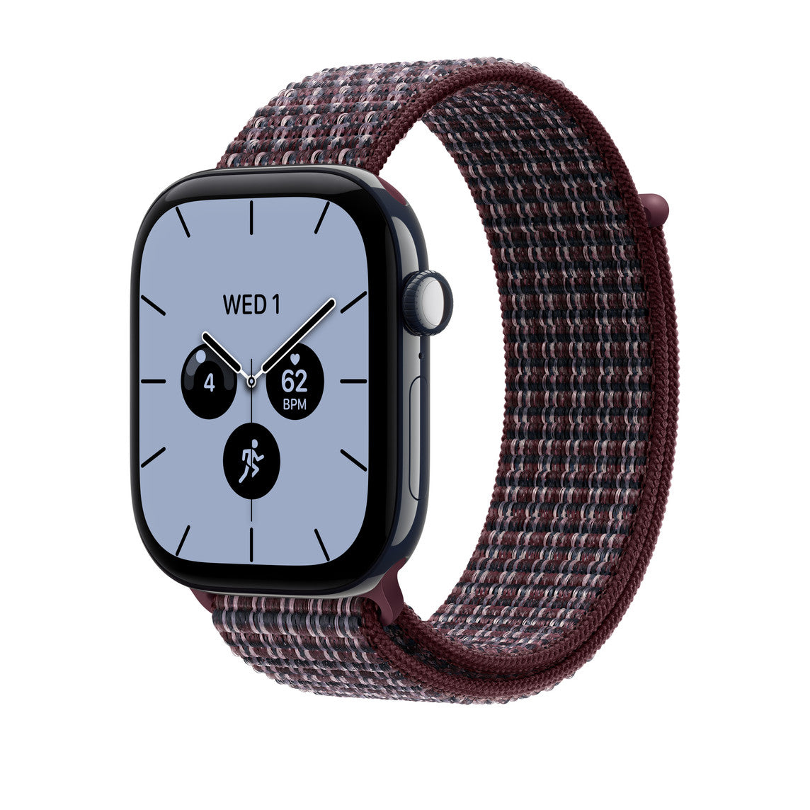 46mm Burgundy Plaid Sport Loop
