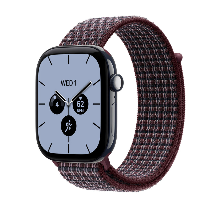 46mm Burgundy Plaid Sport Loop