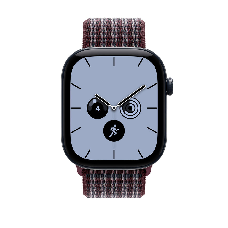 46mm Burgundy Plaid Sport Loop