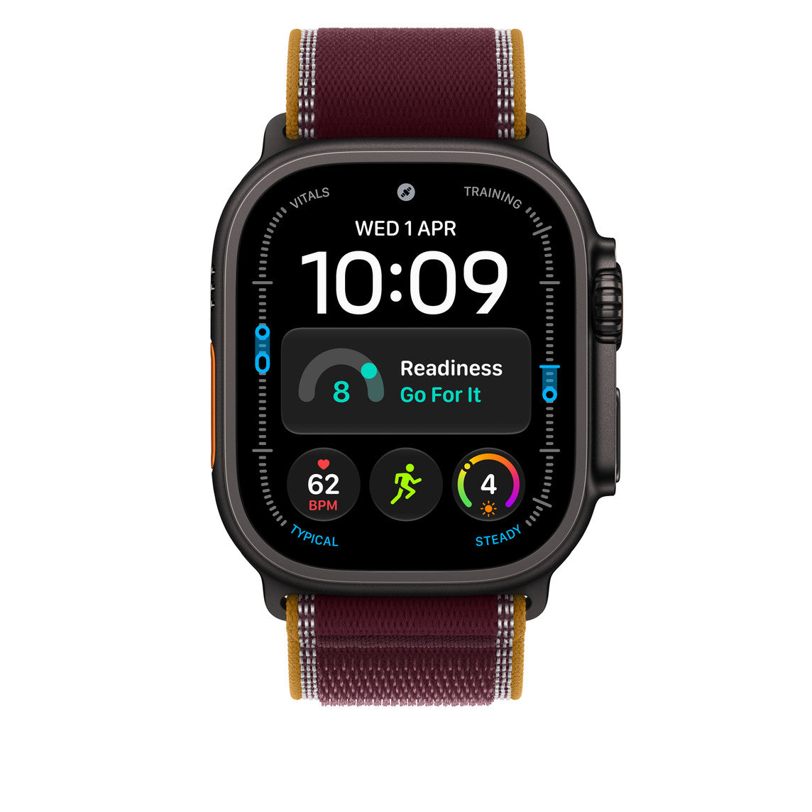49mm Burgundy Trail Loop - M/L - Black Titanium Finish