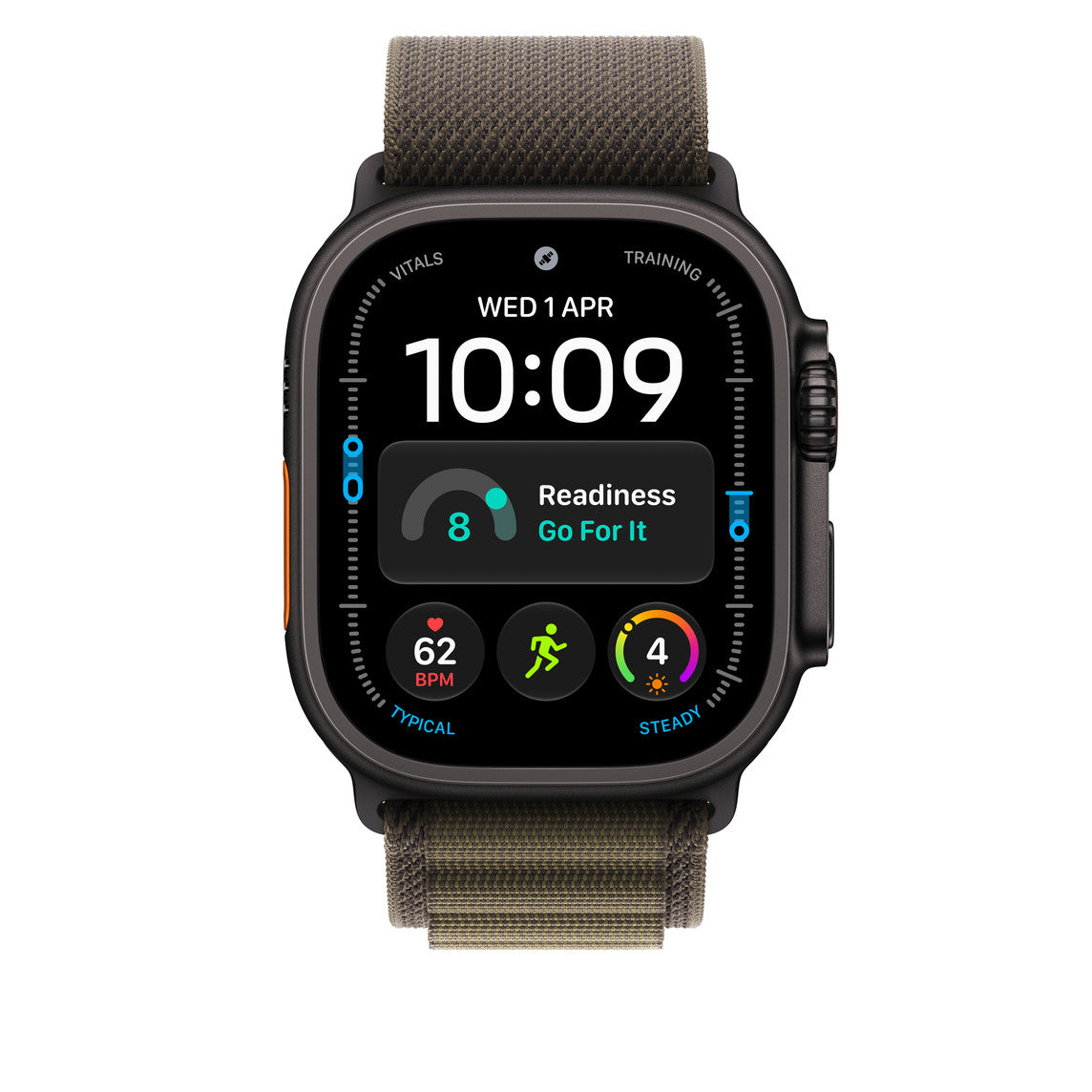 49mm Dark Olive Alpine Loop - Medium - Black Titanium Finish