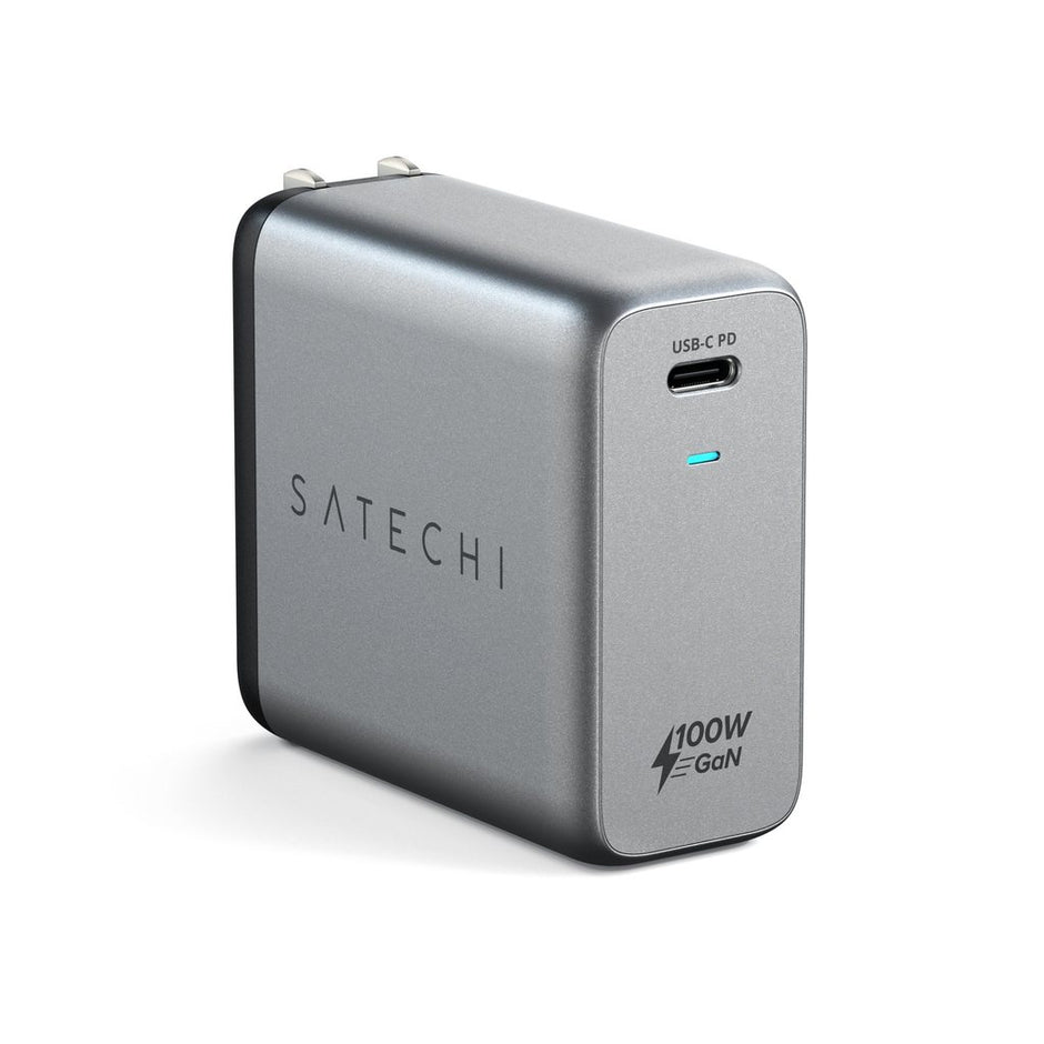 Зарядно Satechi, 100W, GaN, USB-C, сив