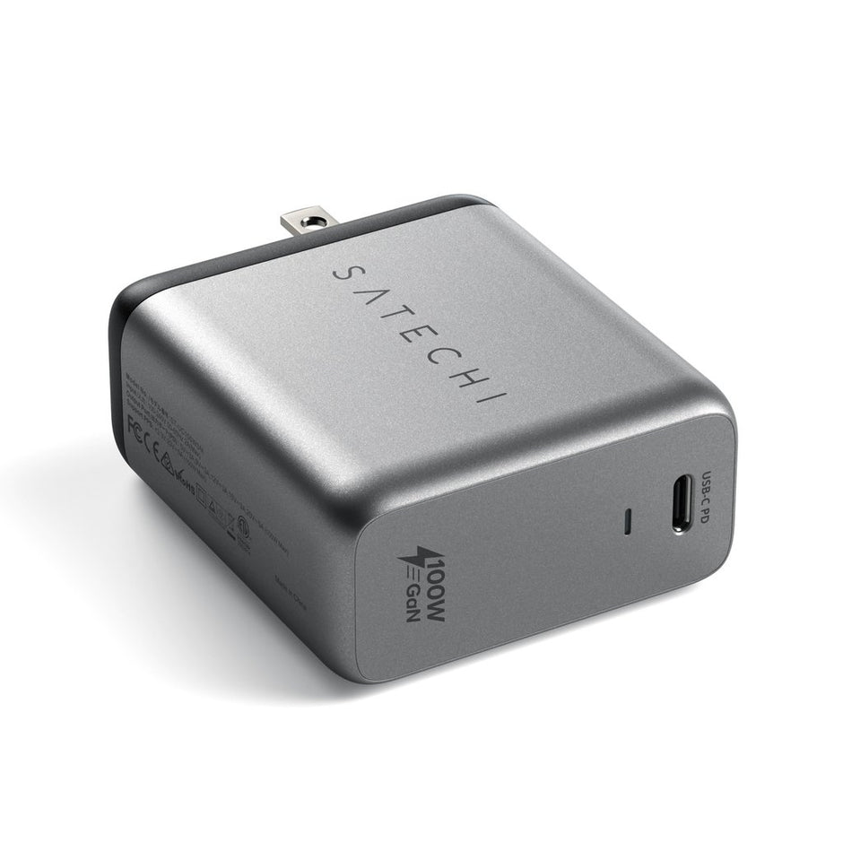 Зарядно Satechi, 100W, GaN, USB-C, сив