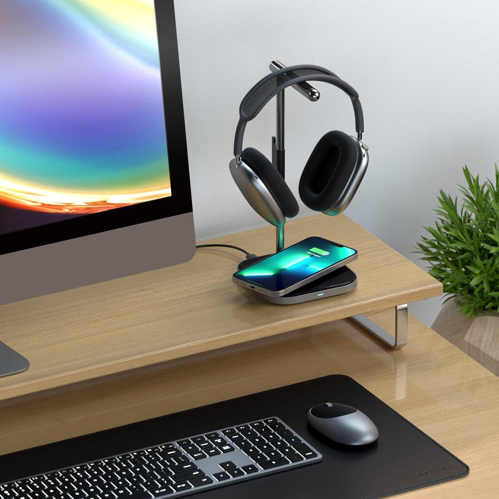Безжично зарядно Satechi, Space Grey)