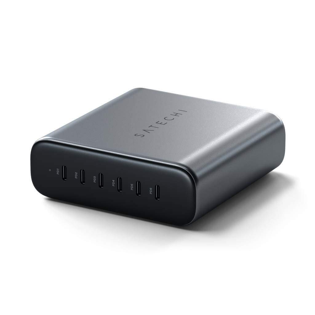 Зарядно Satechi, 6 порта, 200W, USB-C, сив