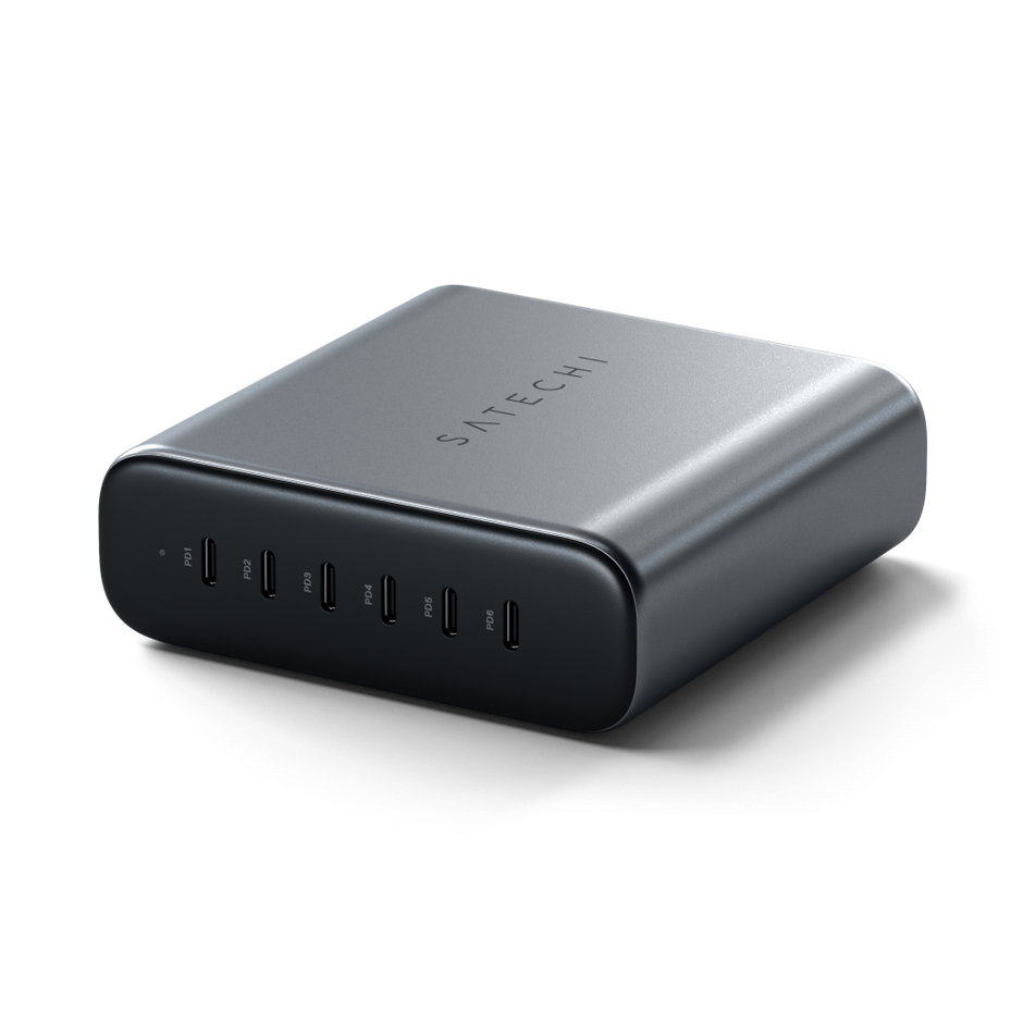 Зарядно Satechi, 6 порта, 200W, USB-C, сив