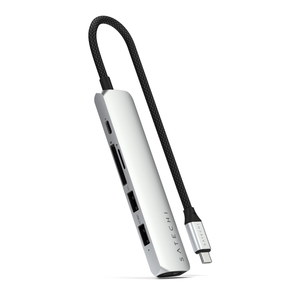 Satechi 6-in-1 USB-C Slim Multiport Adapter - Silver