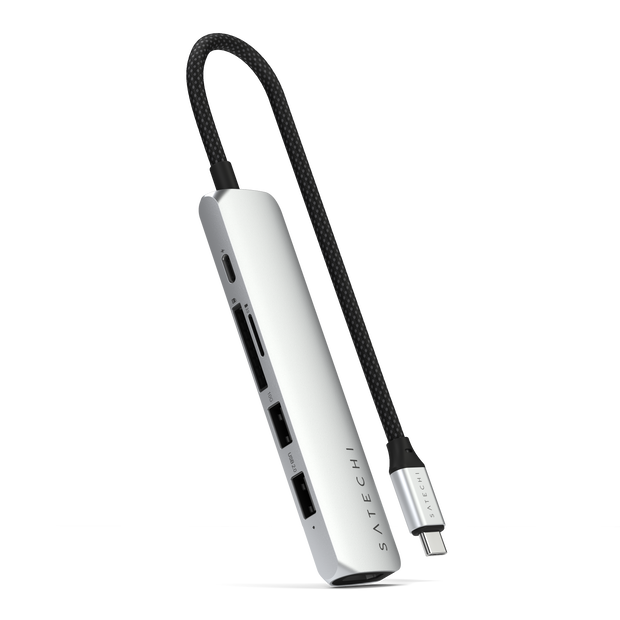 Satechi 6-in-1 USB-C Slim Multiport Adapter - Silver