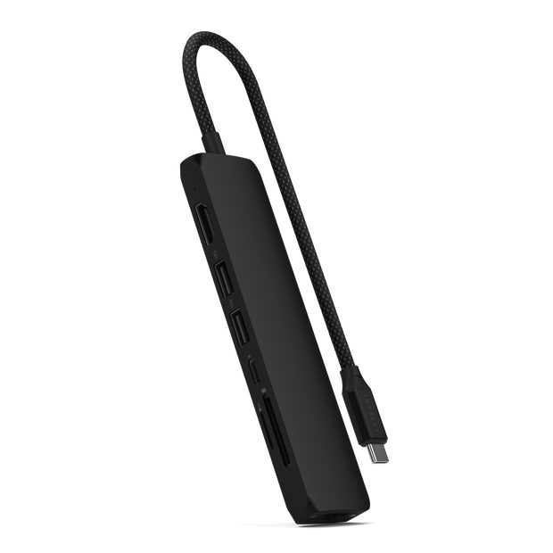 Satechi 7-in-1 USB-C Slim Multiport Adapter with Ethernet - Black