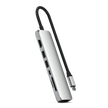Satechi 7-in-1 USB-C Slim Multiport Adapter with Ethernet - Silver