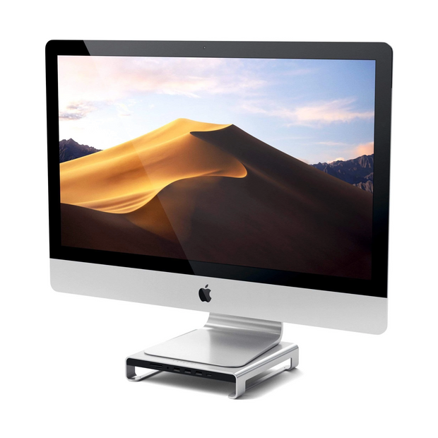 Стойка и хъб Satechi Aluminum Monitor Stand за iMac - Silver
