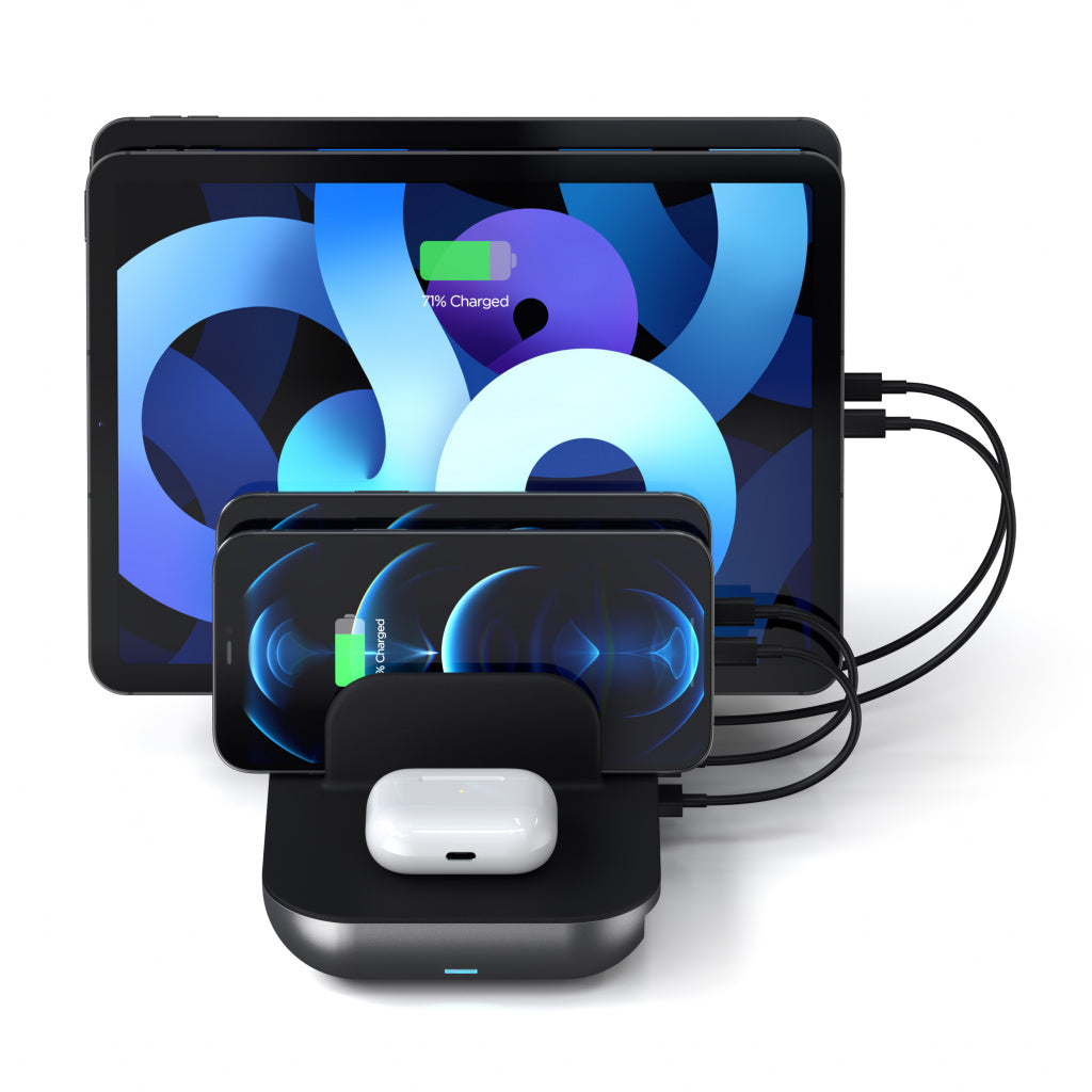 Зареждаща станция Satechi - Dock 5, USB-C + USB-A, сив