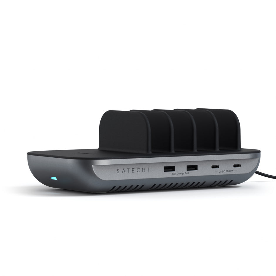 Зареждаща станция Satechi - Dock 5, USB-C + USB-A, сив