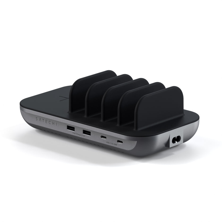 Зареждаща станция Satechi - Dock 5, USB-C + USB-A, сив