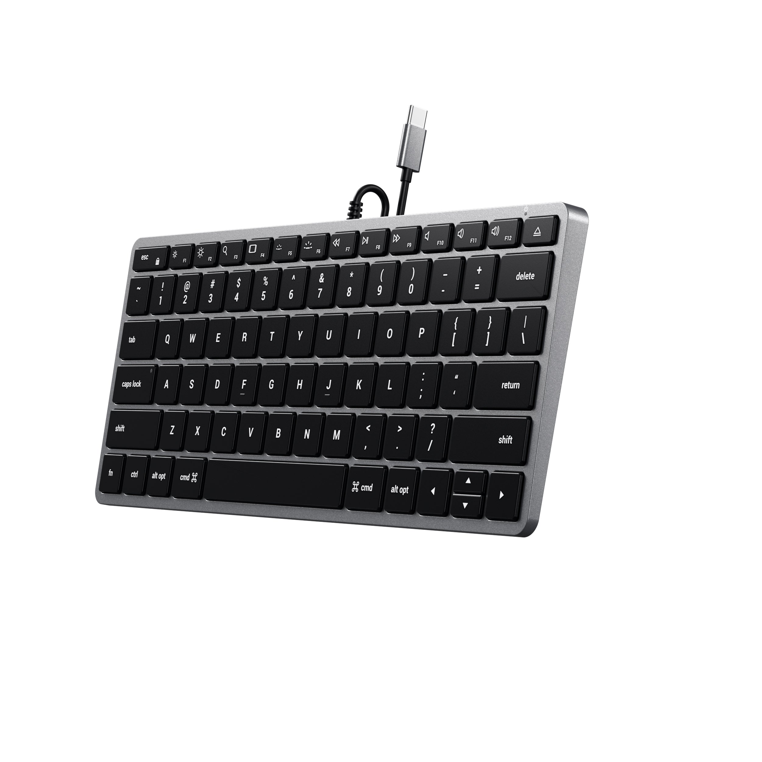 Клавиатура Satechi Slim W1 USB-C с подсветка - Сив - US