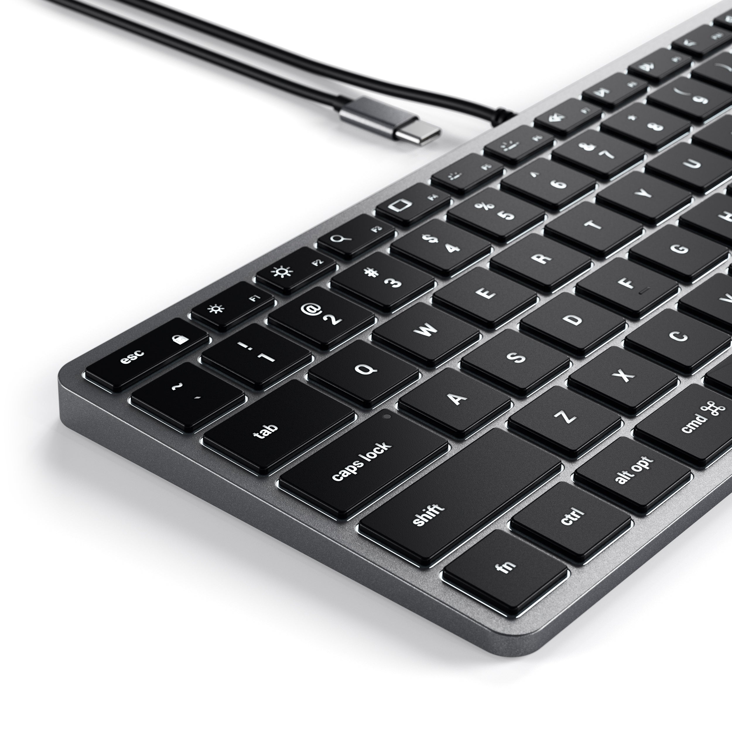 Клавиатура Satechi Slim W1 USB-C с подсветка - Сив - US