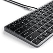 Клавиатура Satechi Slim W1 USB-C с подсветка - Сив - US