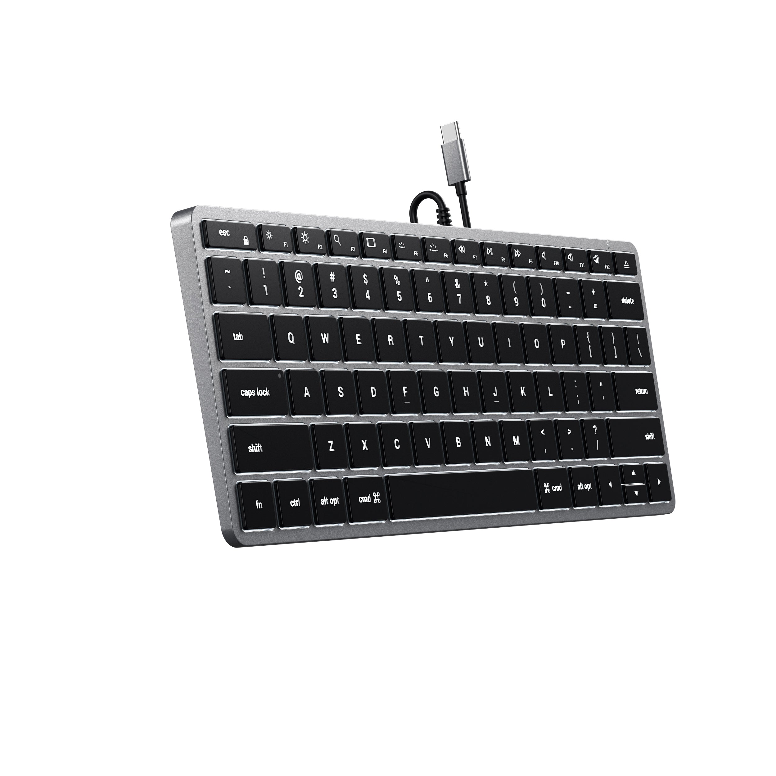 Клавиатура Satechi Slim W1 USB-C с подсветка - Сив - US