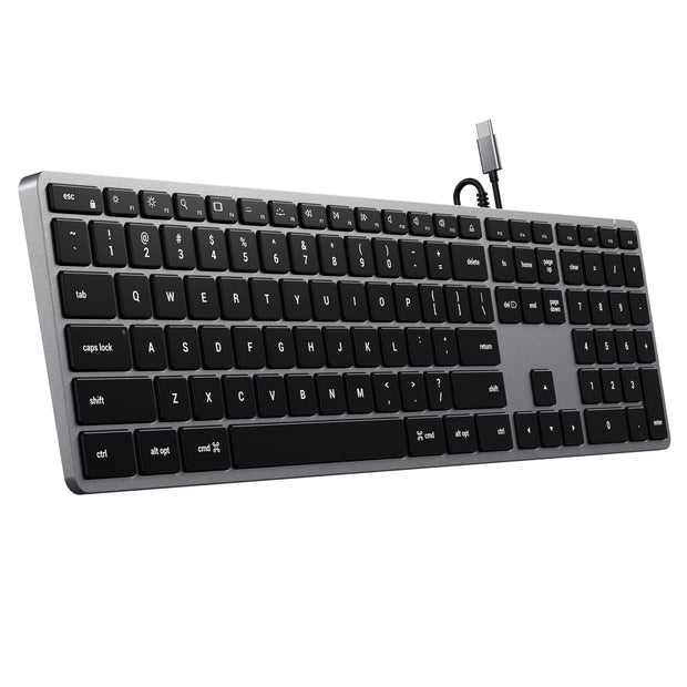 Клавиатура Satechi Slim W3 USB-C с подсветка - Сив - US