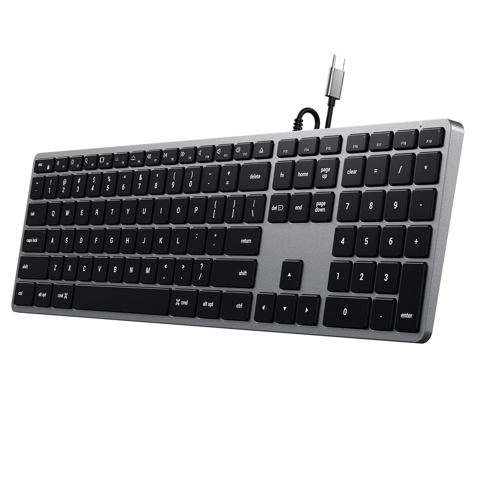 Клавиатура Satechi Slim W3 USB-C с подсветка - Сив - US